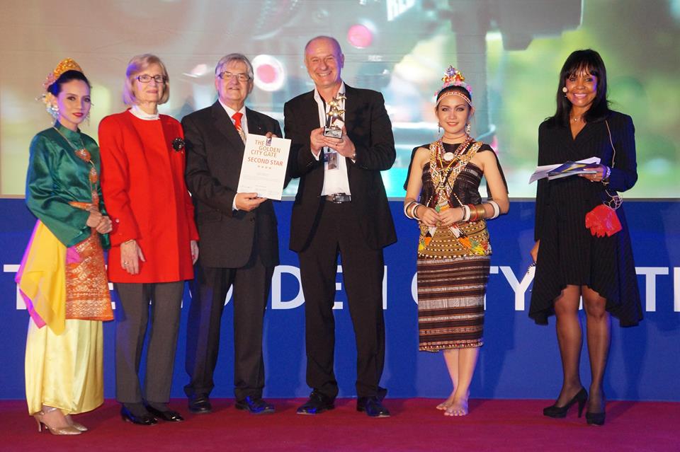 Moderating at the ITB in Berlin, film competition the Golden Citygate, the world’s number one touristic film, print and multi-media competition.